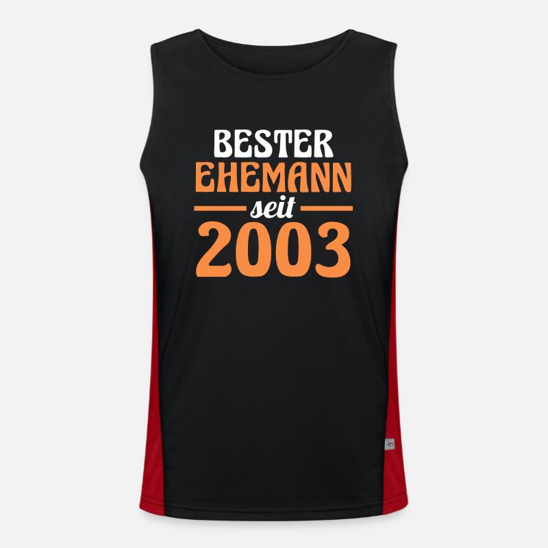 Valentinstag Bester Ehemann Seit 2003 Funktionelles Kontrast-Tank Top für Männer 