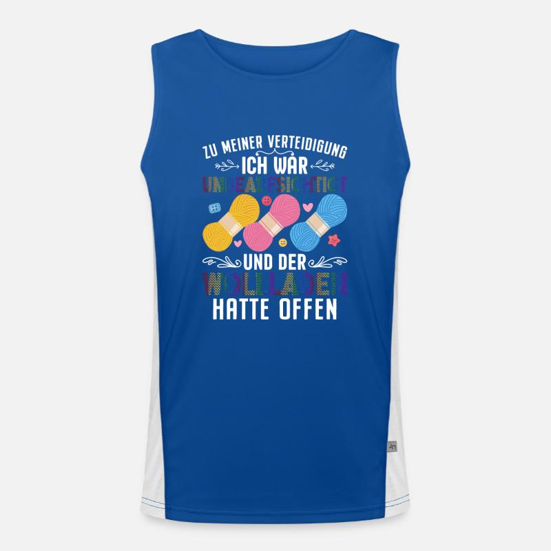 Hobby Stricken Häkeln Mutter Mama Oma Geschenk Funktionelles Kontrast-Tank Top für Männer 
