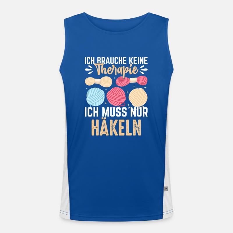 Therapy Gift I Just Need to Crochet Men's Functional Contrast Tank Top 