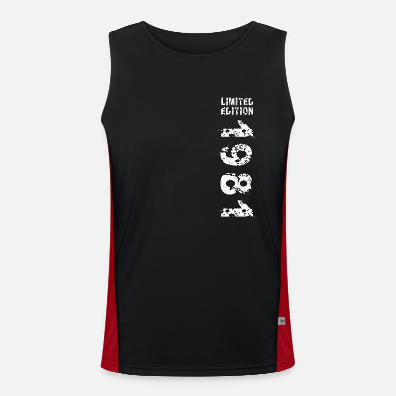 1981 Birthday Gift Idea Vintage Edition 1981 Men's Functional Contrast Tank Top 