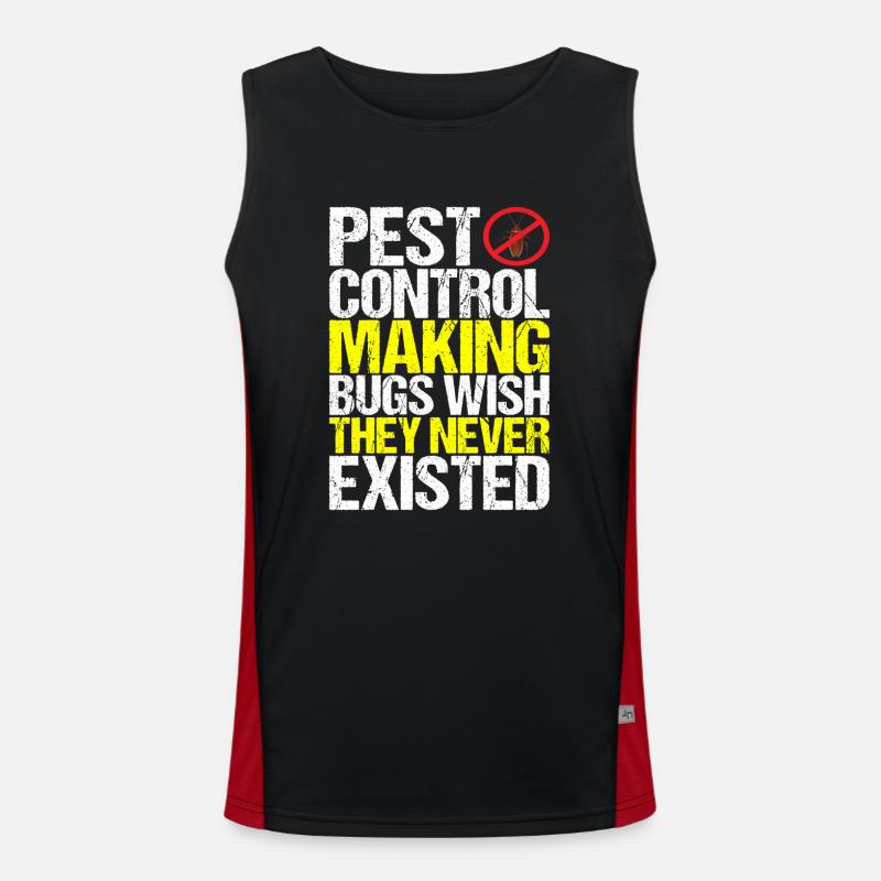 Pest Control Exterminators - Men's Functional Contrast Tank Top - black/red