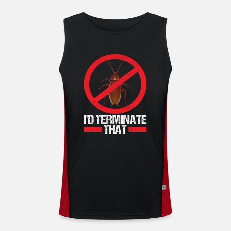 Pest Control Exterminators - Men's Functional Contrast Tank Top - black/red