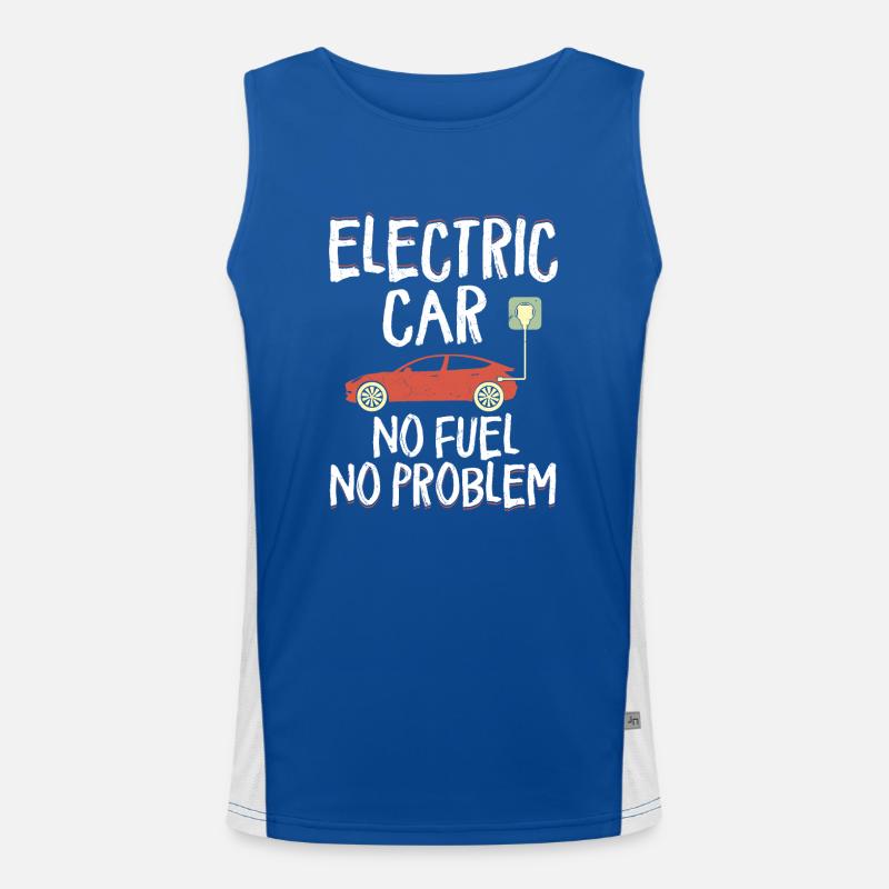 Electric Car No Fuel No Problem Electric Vehicle E Funktionelles Kontrast-Tank Top für Männer 