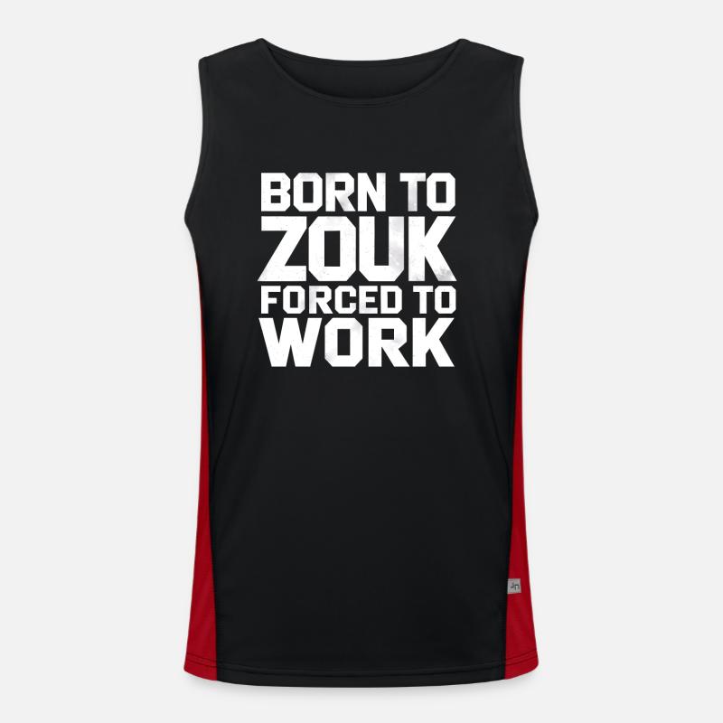 Zouk Dance Gift - Men's Functional Contrast Tank Top  - black/red