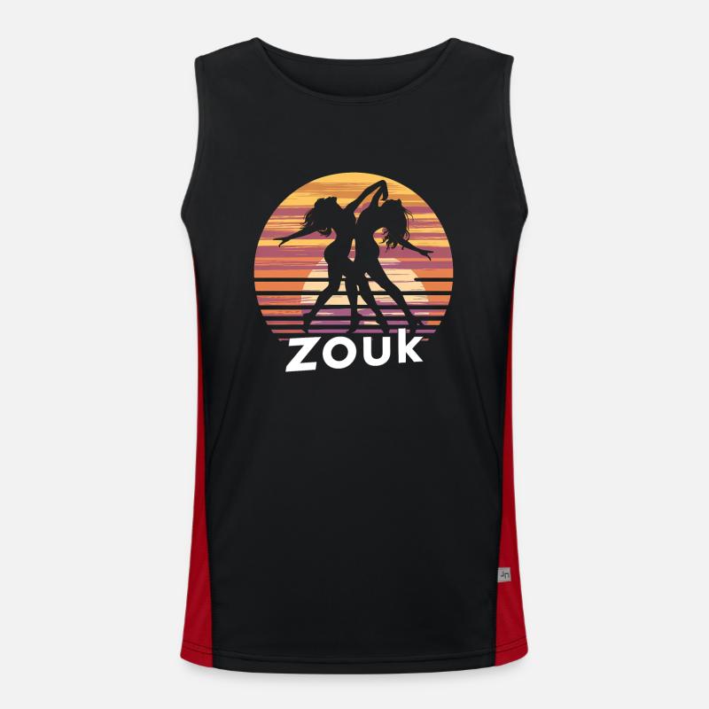 Zouk Dance Gift - Men's Functional Contrast Tank Top  - black/red