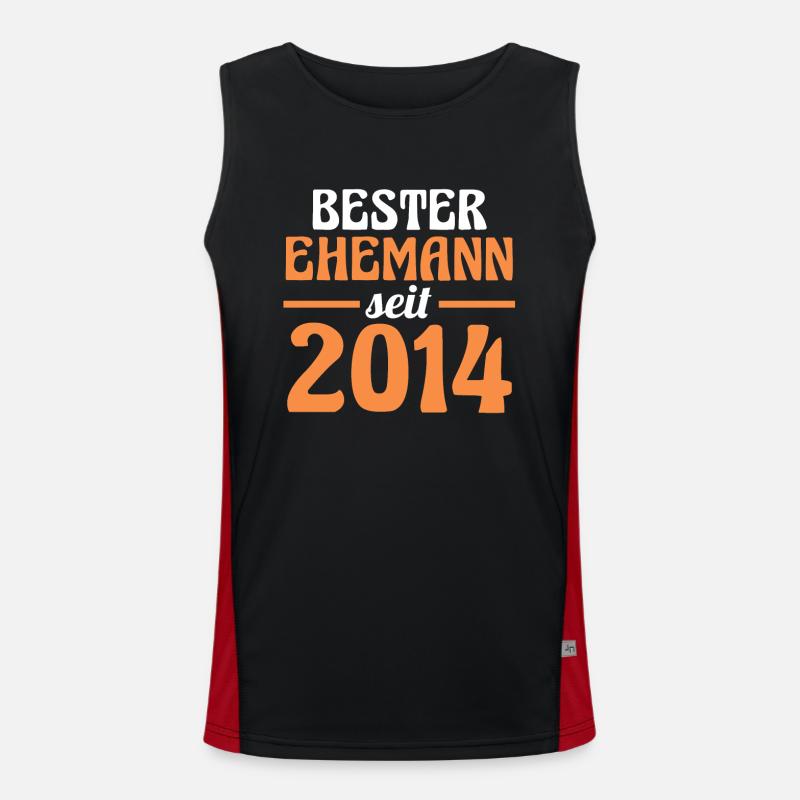 Valentinstag Bester Ehemann Seit 2014 Funktionelles Kontrast-Tank Top für Männer 