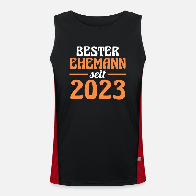 Valentinstag Bester Ehemann Seit 2023 Funktionelles Kontrast-Tank Top für Männer 