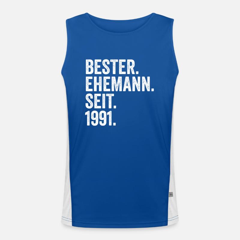 Valentinstag Bester Ehemann Seit 1991 Funktionelles Kontrast-Tank Top für Männer 
