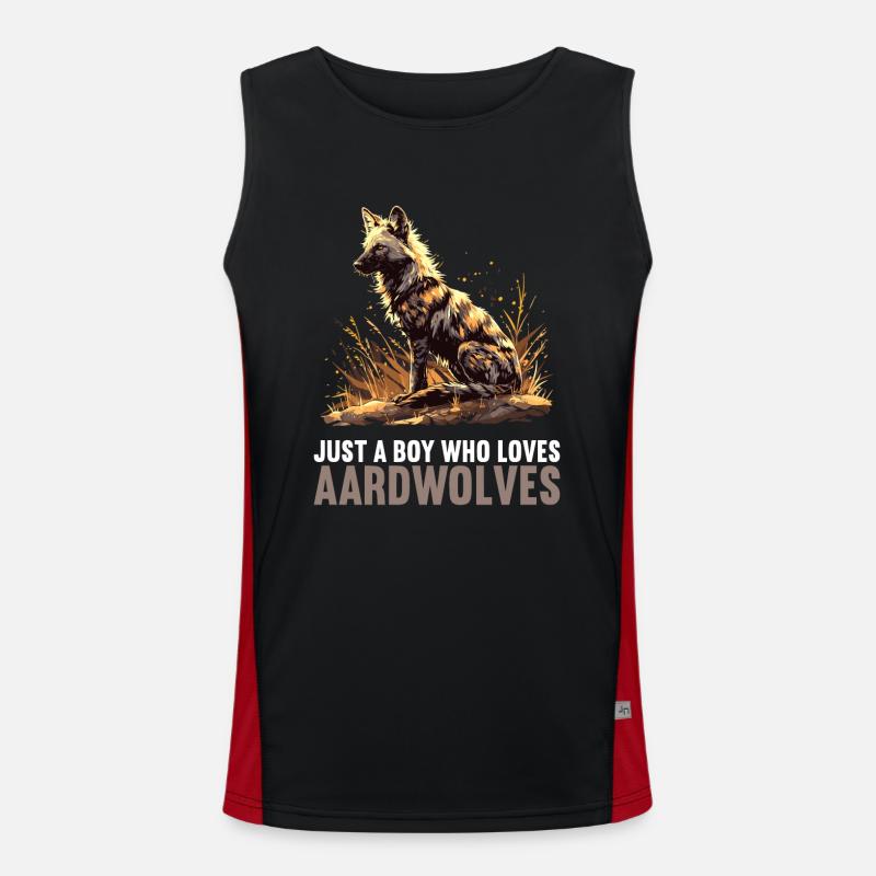 Aardwolves Aardwolf - Men's Functional Contrast Tank Top  - black/red