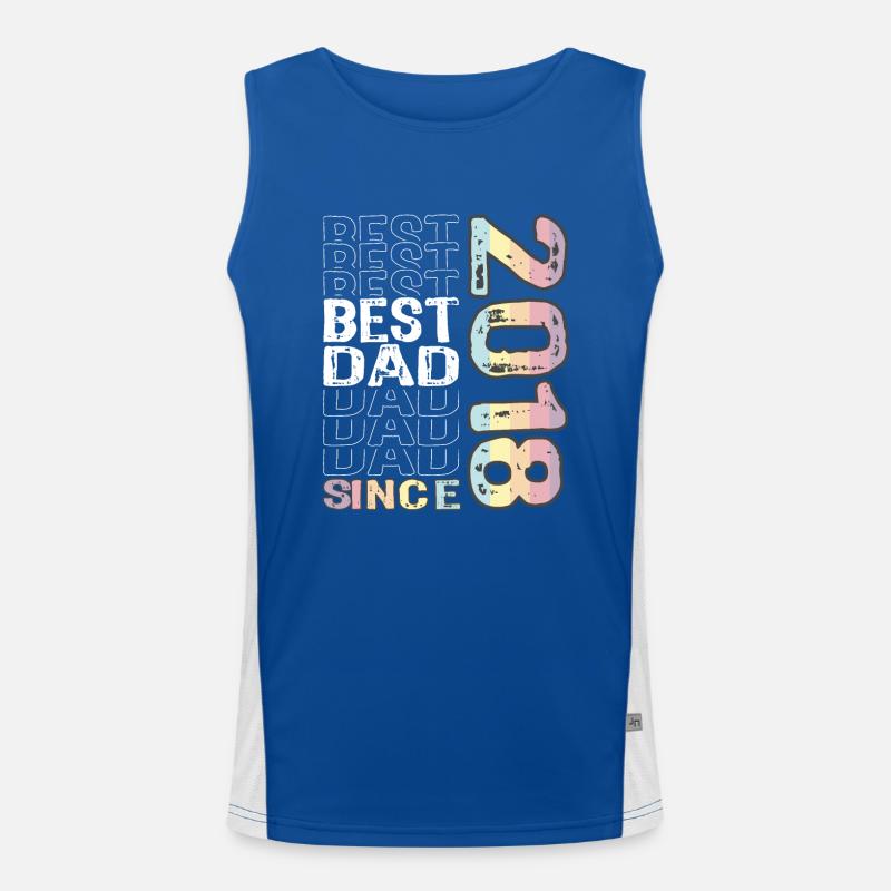 Bester Papa der Welt seit 2018 Vatertag Funktionelles Kontrast-Tank Top für Männer 