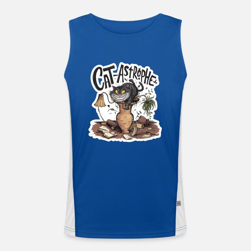 KATZEN-ASTROPHE Funktionelles Kontrast-Tank Top für Männer 