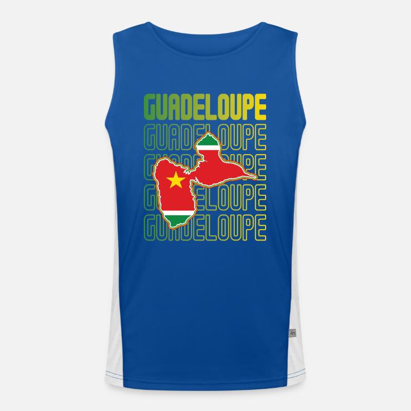 idee cadeau design drapeau de la guadeloupe Débardeur respirant contrasté Homme 