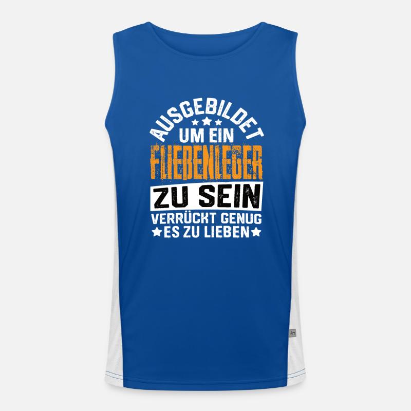 Fließenleger Plattenleger Fliesenleger Spruch Funktionelles Kontrast-Tank Top für Männer 