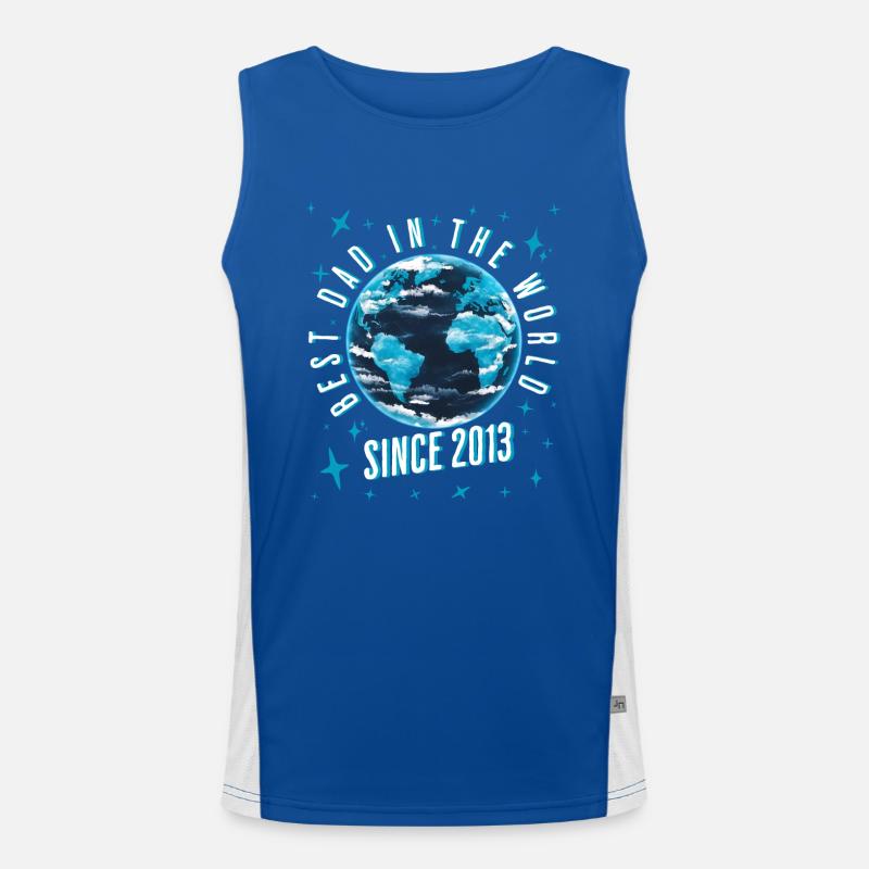 Bester Papa der Welt seit 2013 Vatertag Funktionelles Kontrast-Tank Top für Männer 