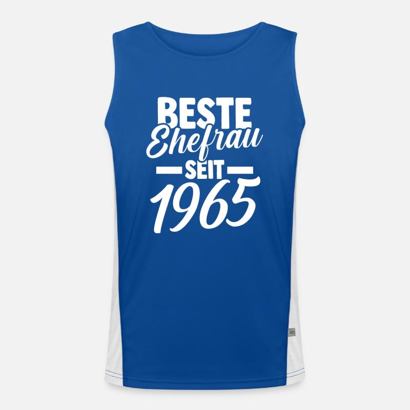 Valentinstag Beste Ehefrau Seit 1965 Funktionelles Kontrast-Tank Top für Männer 
