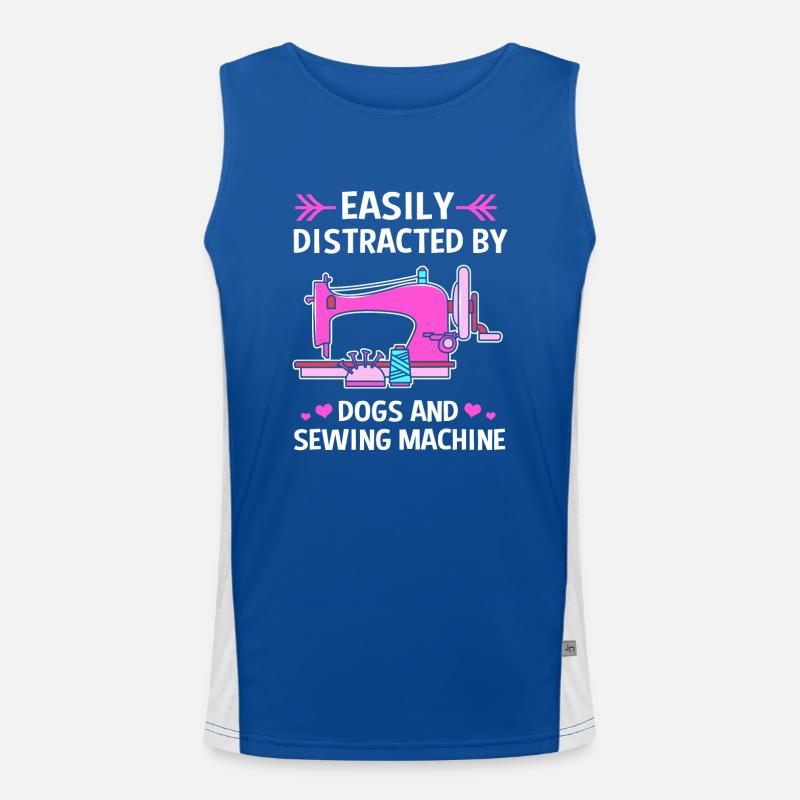 Sewing Machine Seamstress Men's Functional Contrast Tank Top 
