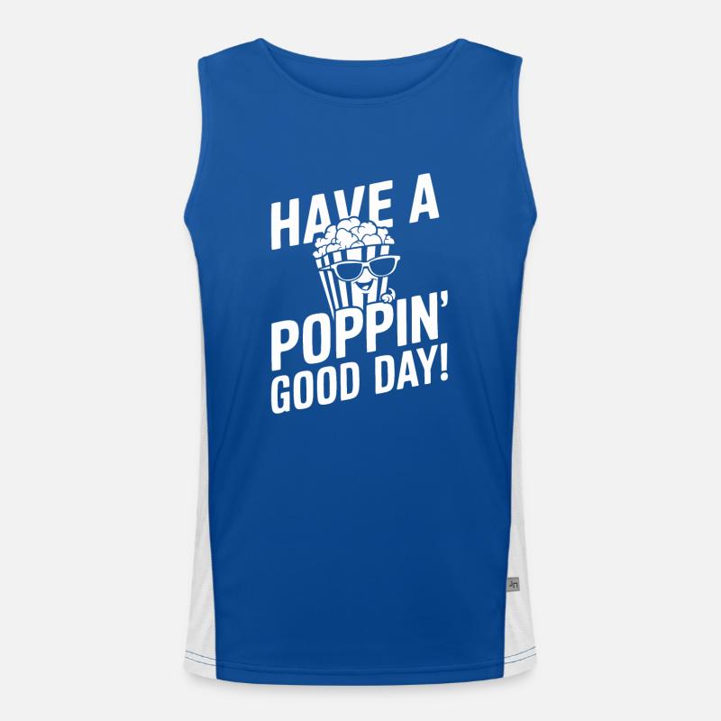 Funny popcorn saying, binge-watching popcorn Men's Functional Contrast Tank Top 
