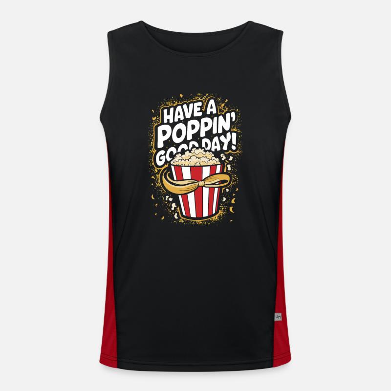 Lustiger Popcorn-spruch, Binge-watching-popcorn Funktionelles Kontrast-Tank Top für Männer 
