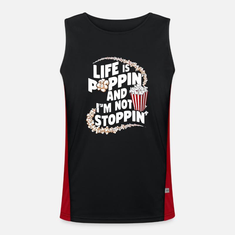 Lustiger Popcorn-spruch, Binge-watching-popcorn Funktionelles Kontrast-Tank Top für Männer 