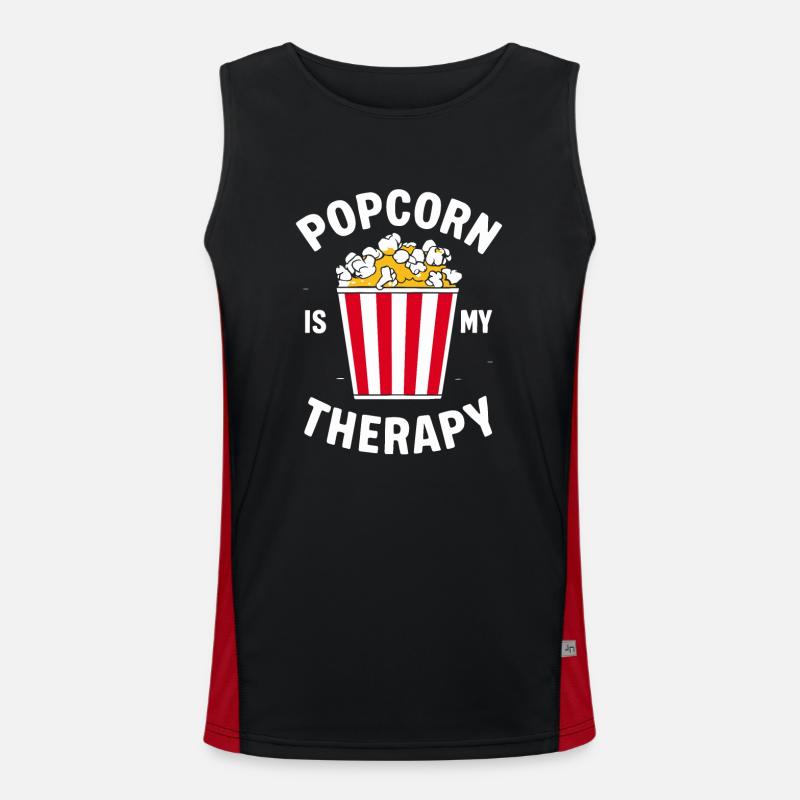 Lustiger Popcorn-spruch, Binge-watching-popcorn Funktionelles Kontrast-Tank Top für Männer 