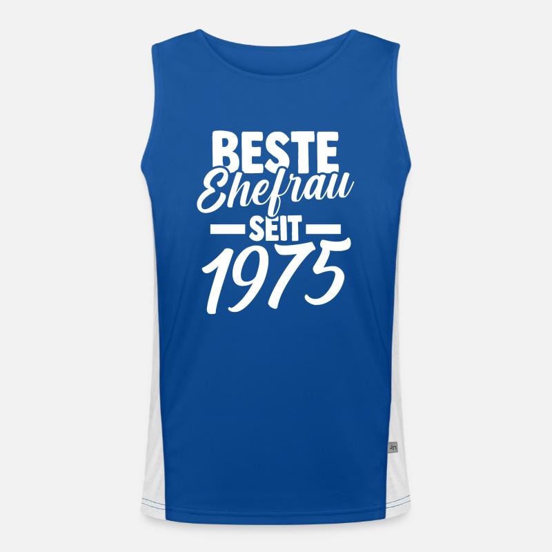 Valentinstag Beste Ehefrau Seit 1975 Funktionelles Kontrast-Tank Top für Männer 