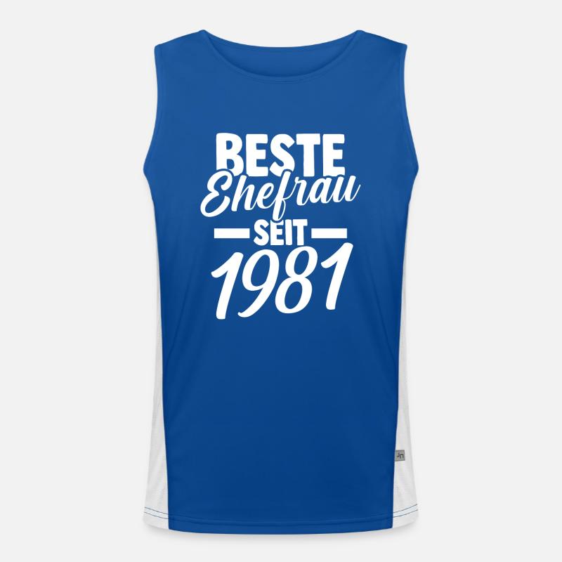 Valentinstag Beste Ehefrau Seit 1981 Funktionelles Kontrast-Tank Top für Männer 