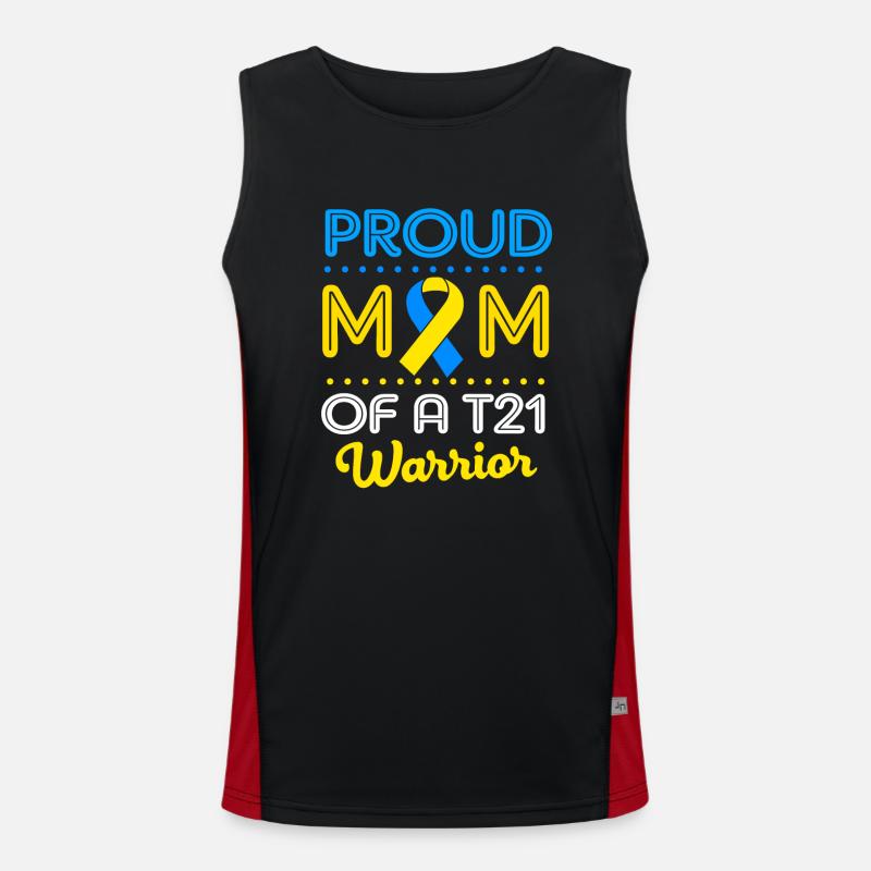 Down Syndrom Muttertag Mutter Mama Funktionelles Kontrast-Tank Top für Männer 