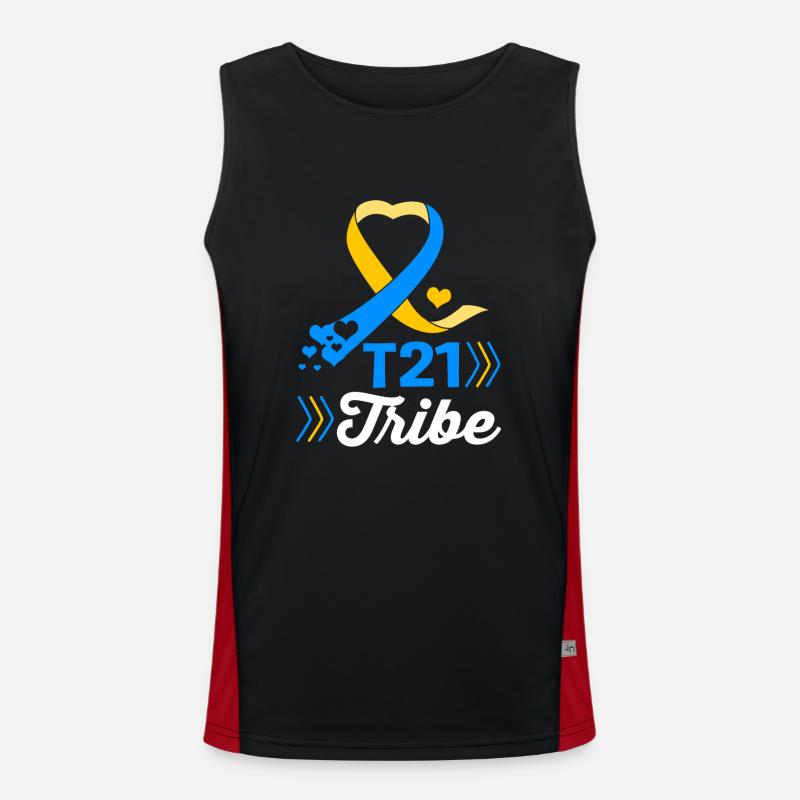 Down Syndrom Funktionelles Kontrast-Tank Top für Männer 