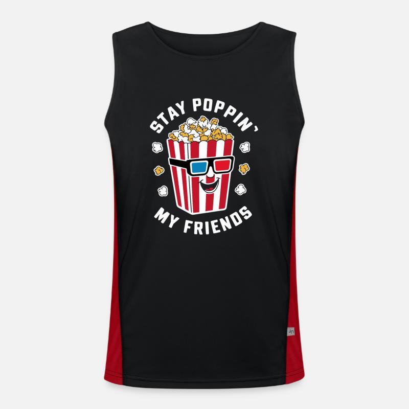 Lustiger Popcorn-spruch, Binge-watching-popcorn Funktionelles Kontrast-Tank Top für Männer 
