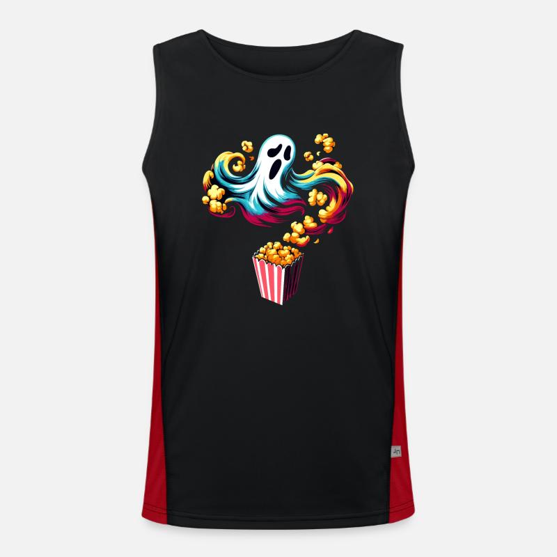 Funny popcorn saying, binge-watching popcorn Men's Functional Contrast Tank Top 