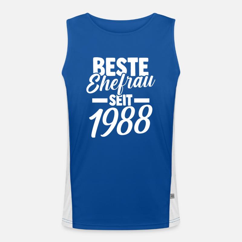 Valentinstag Beste Ehefrau Seit 1988 Funktionelles Kontrast-Tank Top für Männer 