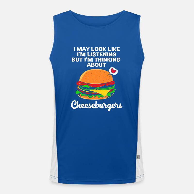 Cheeseburger Burger Men's Functional Contrast Tank Top 