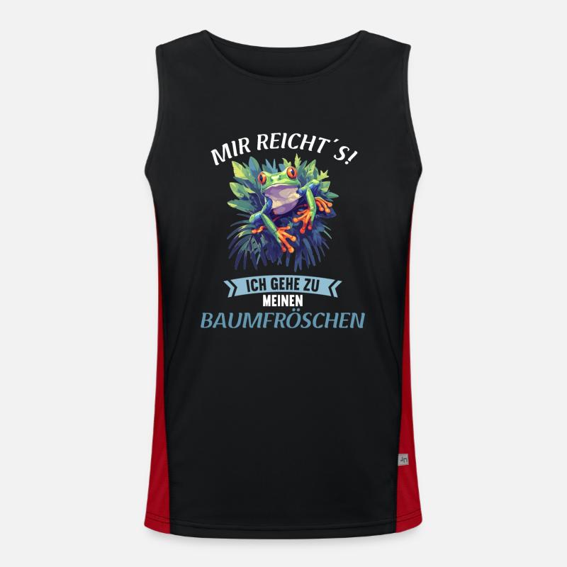 Tree Frog Baumfrösche Baumfrosch - Men's Functional Contrast Tank Top  - black/red
