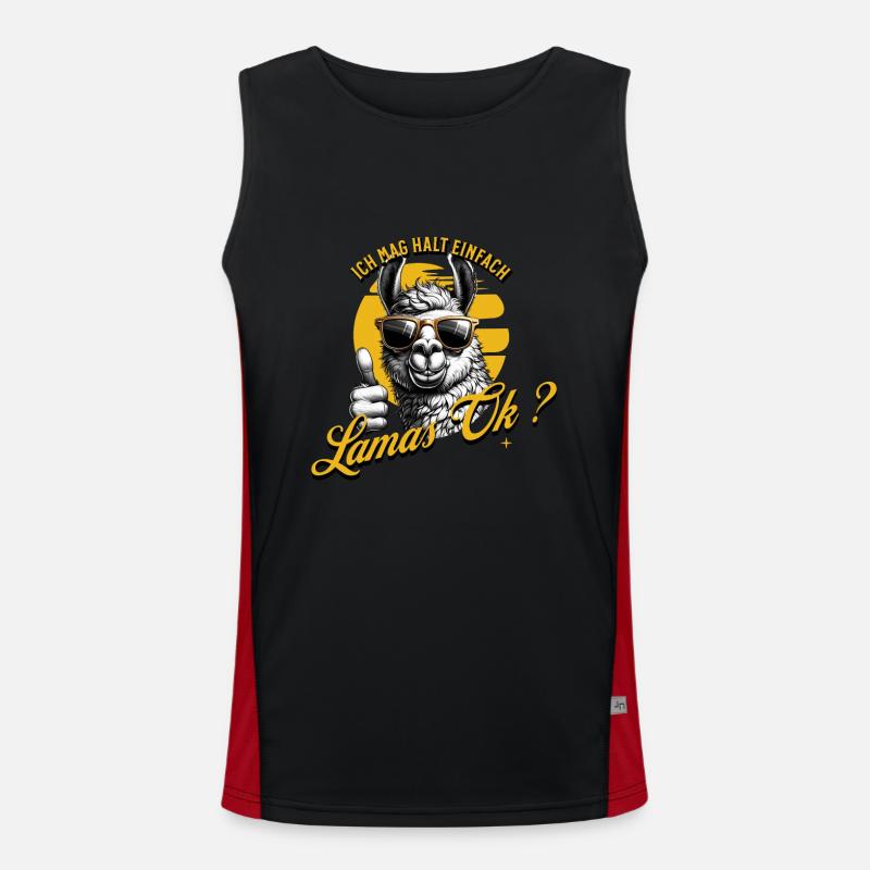I just like llamas Men's Functional Contrast Tank Top 