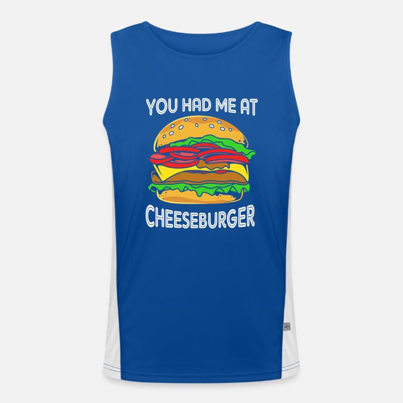 Cheeseburger Burger Men's Functional Contrast Tank Top 