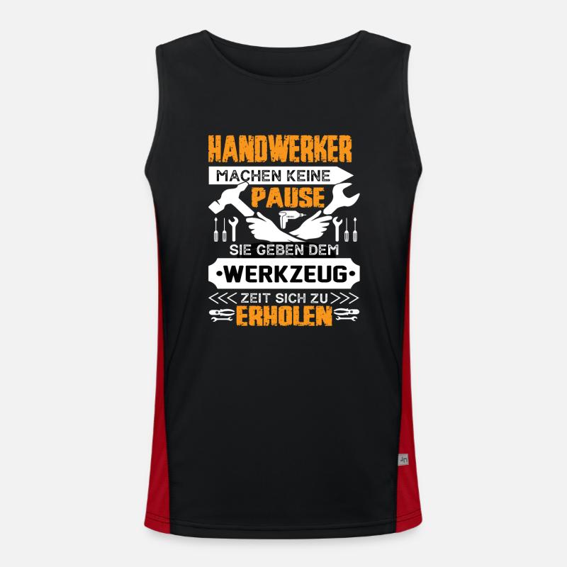 Craftsmen don't take a break Men's Functional Contrast Tank Top 