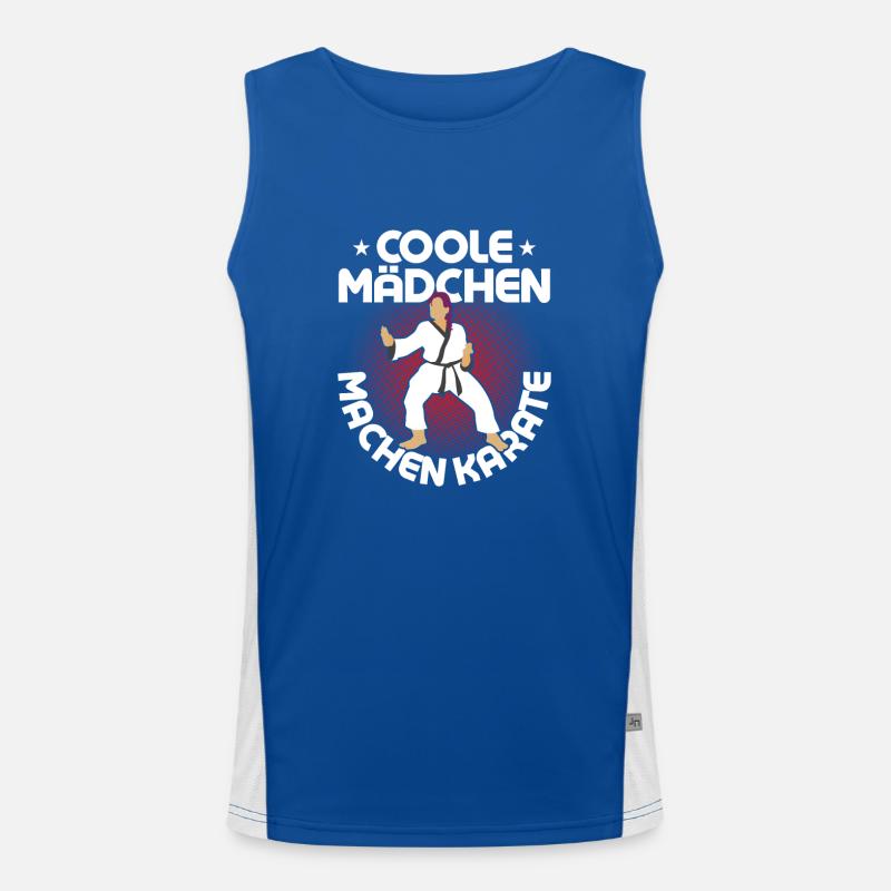 Coole Mädchen machen Karate Training Kampfsport Funktionelles Kontrast-Tank Top für Männer 