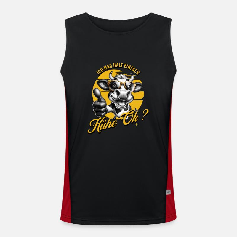 Ich mag halt einfach Kühe Funktionelles Kontrast-Tank Top für Männer 