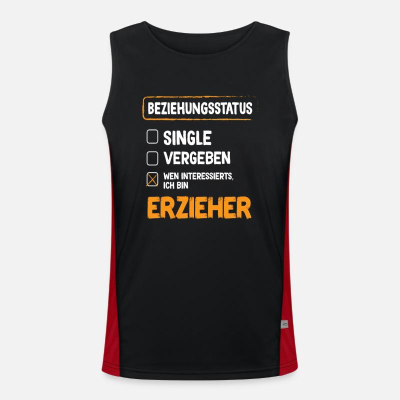 Educator Relationship Status - Men's Functional Contrast Tank Top  - black/red
