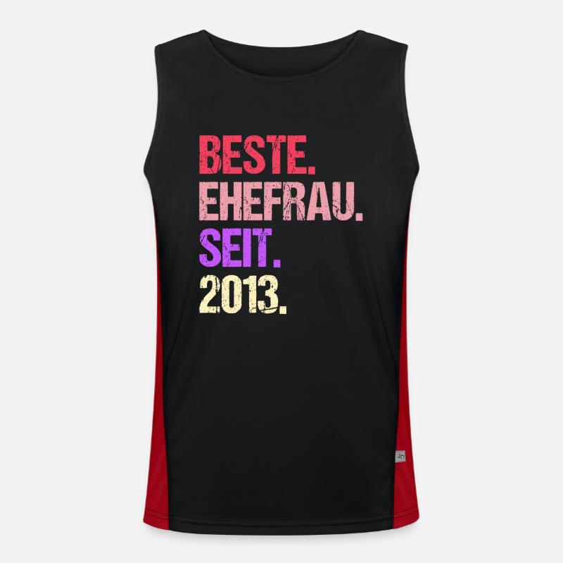 Valentinstag Beste Ehefrau Seit 2013 Funktionelles Kontrast-Tank Top für Männer 