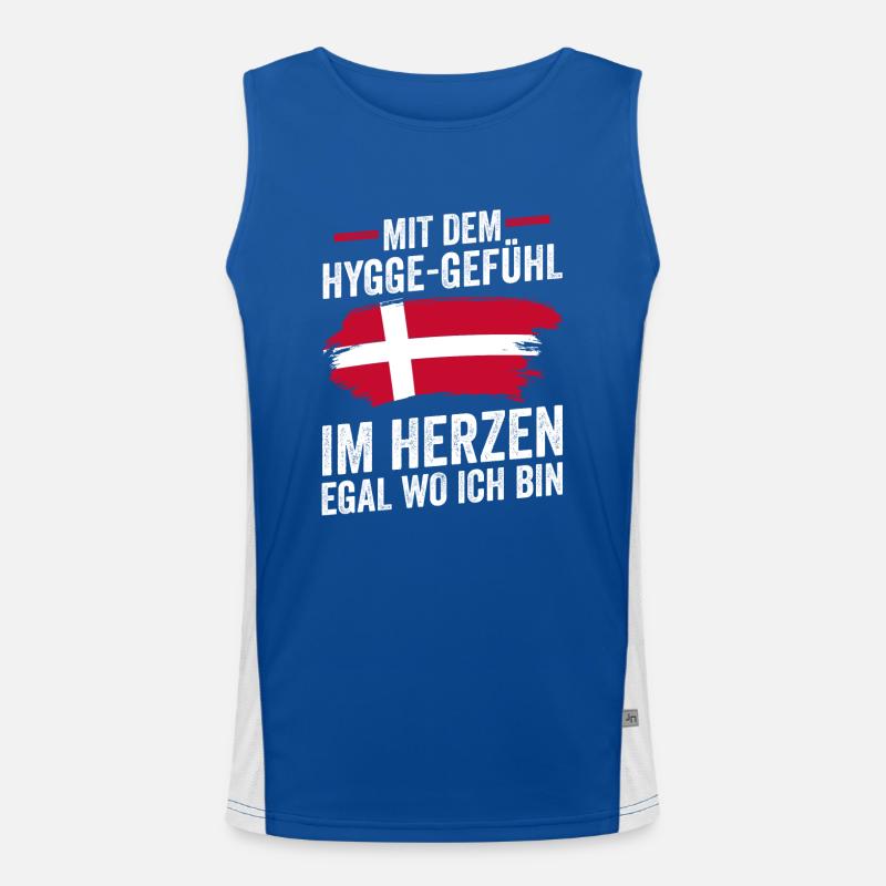 Danes Danish Denmark Men's Functional Contrast Tank Top 