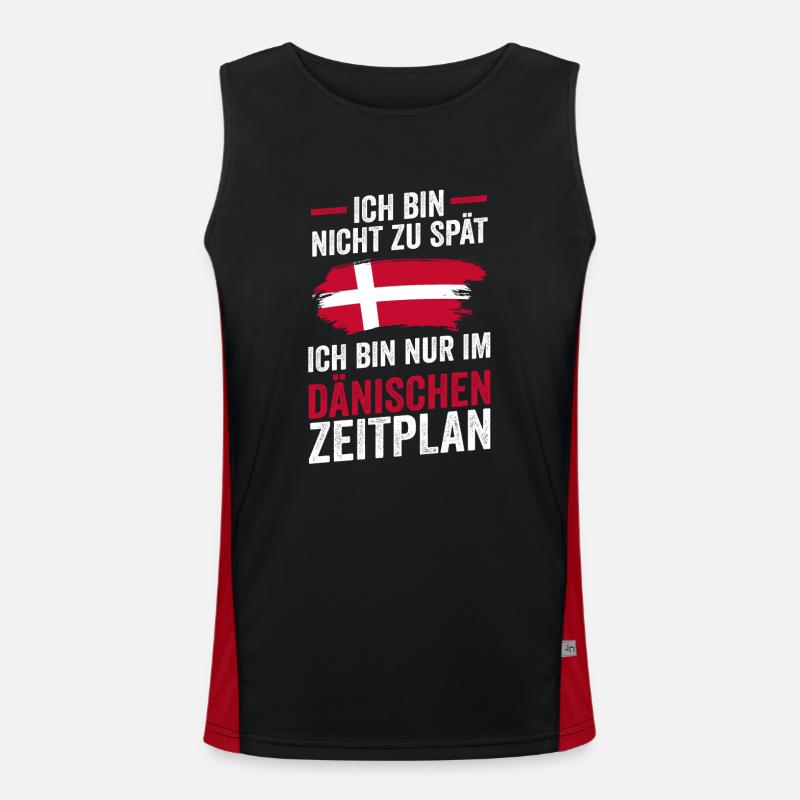 Danes Danish Denmark Men's Functional Contrast Tank Top 