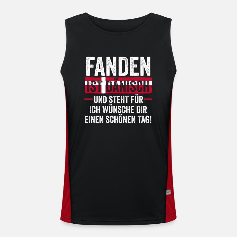 Danes Danish Denmark Men's Functional Contrast Tank Top 