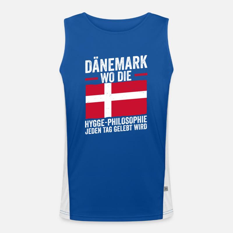 Danes Danish Denmark Men's Functional Contrast Tank Top 