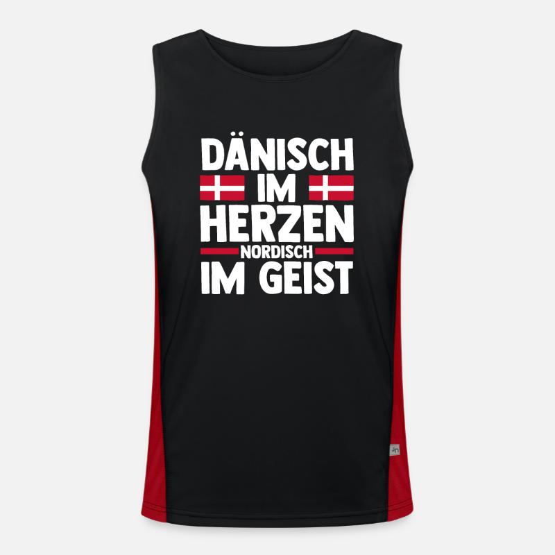 Danes Danish Denmark Men's Functional Contrast Tank Top 