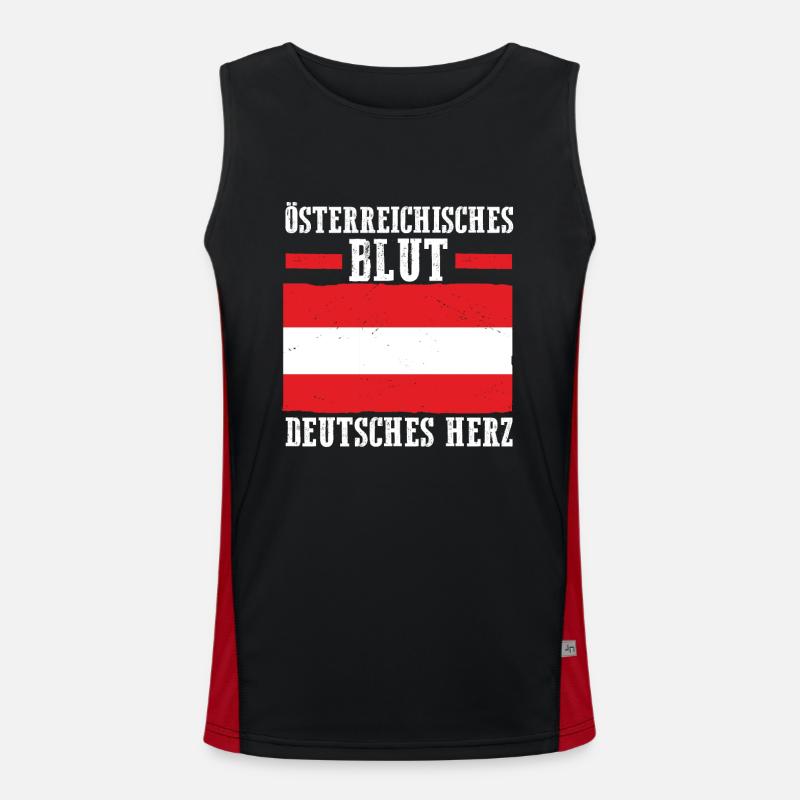 Austrian German Austria - Men's Functional Contrast Tank Top  - black/red