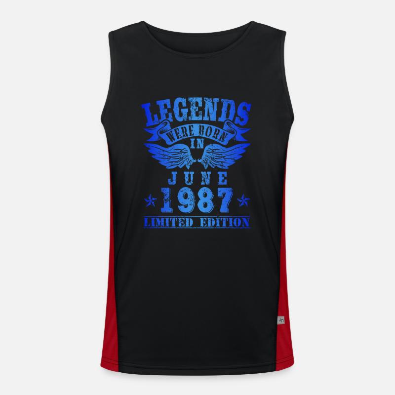 Legends were born in Juni 1987 Geburtstag Funktionelles Kontrast-Tank Top für Männer 