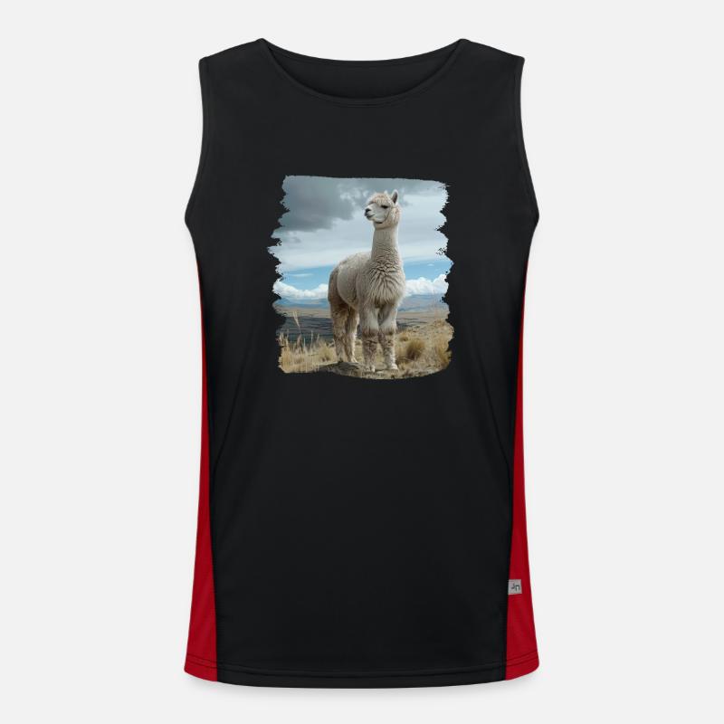 Alpaca Alpacas Alpaca - Men's Functional Contrast Tank Top - black/red