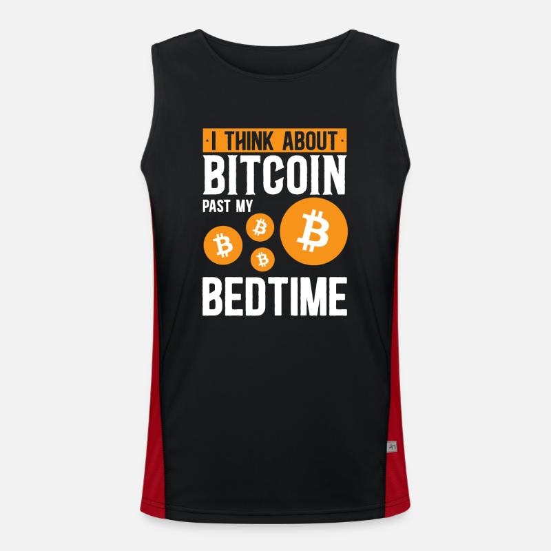 Bitcoin Cryptocurrency BTC Crypto Trader - Men's Functional Contrast Tank Top - black/red