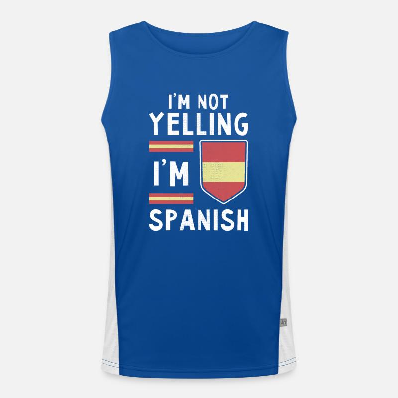 Espana Herkunft Spanien Flagge Reise Spanisch Funktionelles Kontrast-Tank Top für Männer 